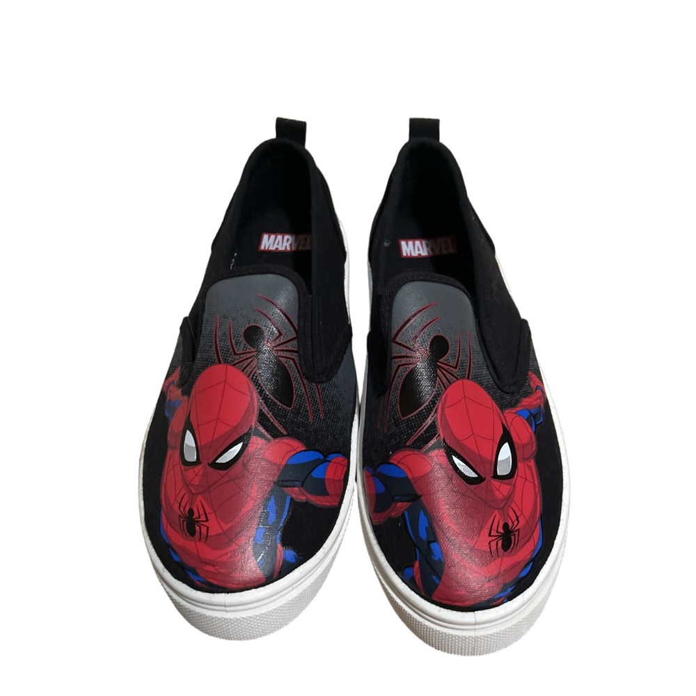 Marvel Kids Spider-Man Black Slip-On Shoes Size 2